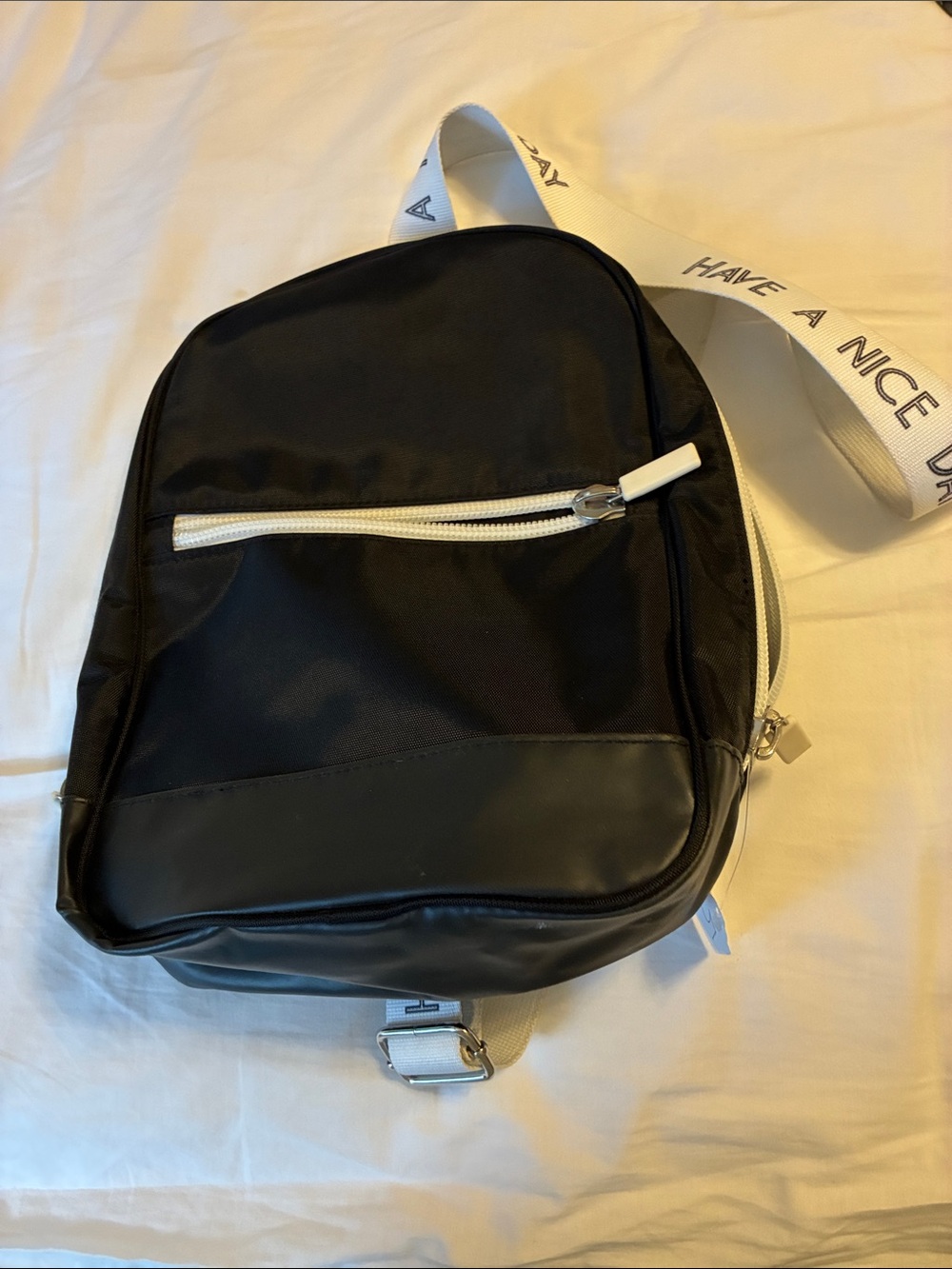 Urban Outfitters Black Crossbody Bag with White Strap